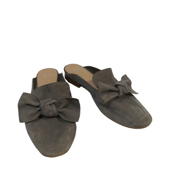 BP. Maddy Gray Suede Bow Mule Flats Neutral Office Size 9 - Picture 1 of 10